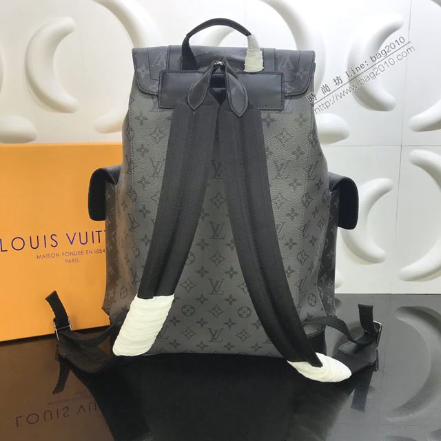 LV包包 LV新款雙肩包 M45419 Christopher小號雙肩包 灰色與黑色搭配男士雙肩背包  ydh3766
